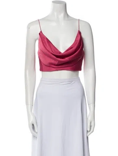 Pre-owned Alex Perry Cowl Neck Sleeveless Crop Top W/ Tags In Pink
