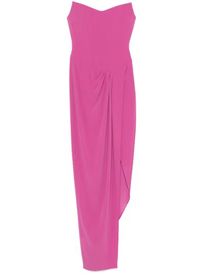Alex Perry Crepe Corset Maxi Dress In Pink