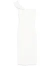 Alex Perry Crepe Corset Midi Dress In White