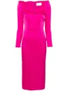 ALEX PERRY PINK CREPE MIDI DRESS