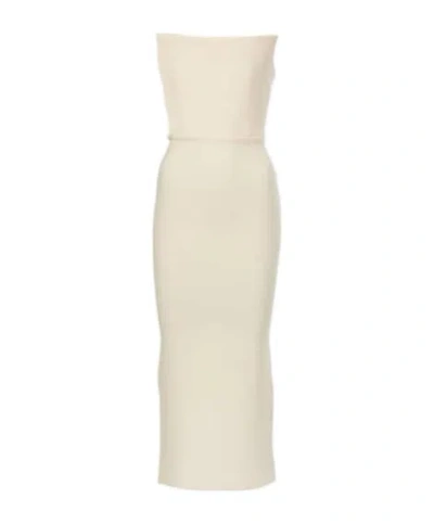 Alex Perry Crepe Midi Dress In Neutral