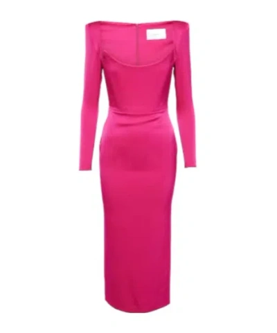 Alex Perry Crêpe Satin Midi Dress In Pink