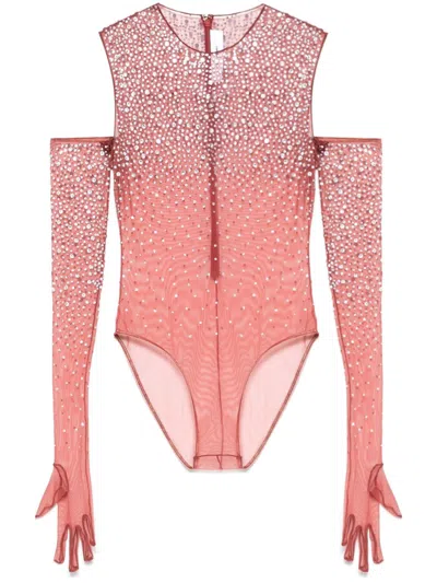 Alex Perry Crew Bodysuit In Pink