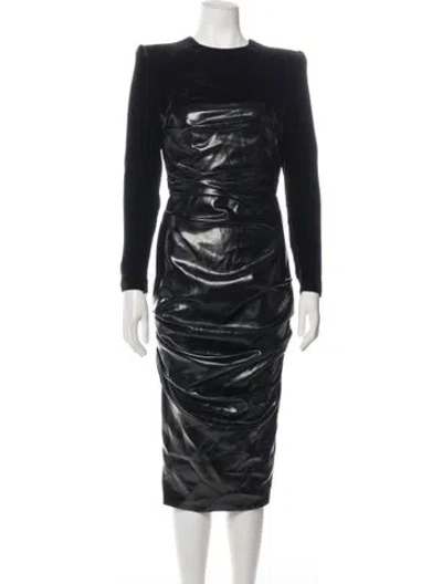 Pre-owned Alex Perry Crew Neck Knee-length Dress In Black