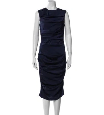 Pre-owned Alex Perry Crew Neck Knee-length Dress In Blue