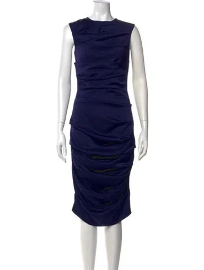 Pre-owned Alex Perry Crew Neck Knee-length Dress In Blue