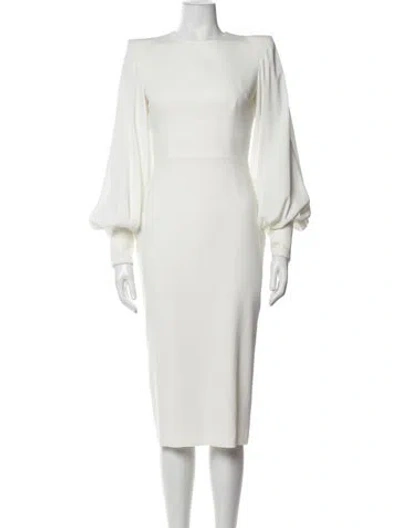 Pre-owned Alex Perry Crew Neck Knee-length Dress In White