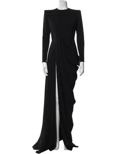 Pre-owned Alex Perry Crew Neck Long Dress In Black