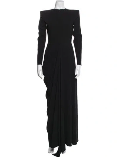 Pre-owned Alex Perry Crew Neck Long Dress In Black