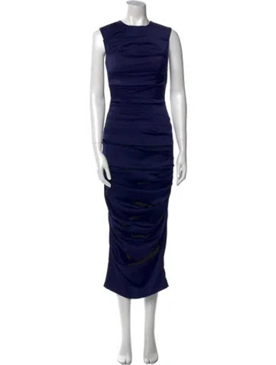 Pre-owned Alex Perry Crew Neck Long Dress In Blue