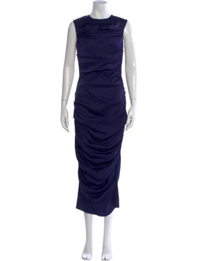 Pre-owned Alex Perry Crew Neck Long Dress In Blue