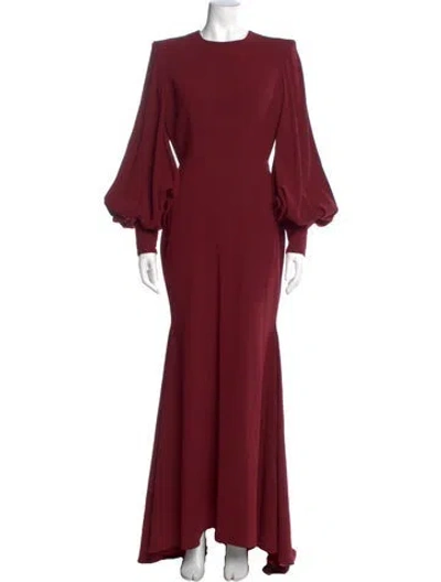 Pre-owned Alex Perry Crew Neck Long Dress In Burgundy