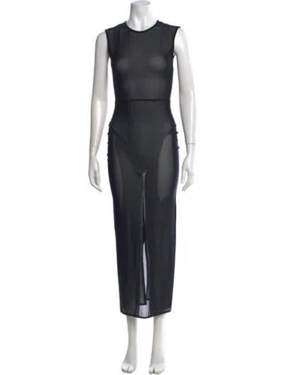 Pre-owned Alex Perry Crew Neck Long Dress In Gray