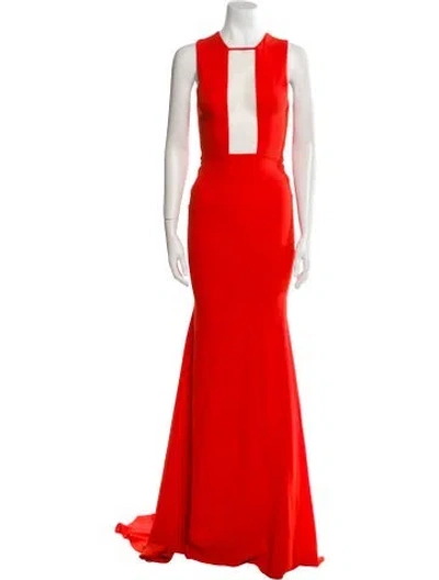Pre-owned Alex Perry Crew Neck Long Dress In Orange