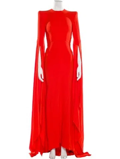 Pre-owned Alex Perry Crew Neck Long Dress In Orange