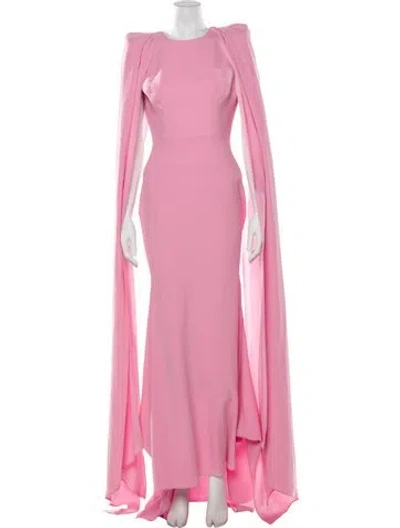 Pre-owned Alex Perry Crew Neck Long Dress In Pink