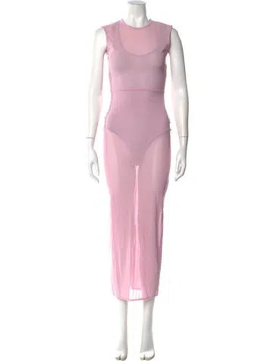 Pre-owned Alex Perry Crew Neck Long Dress In Pink