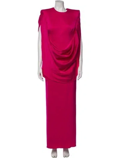 Pre-owned Alex Perry Crew Neck Long Dress In Pink