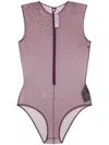 Alex Perry Crew-neck Mesh Bodysuit In Red