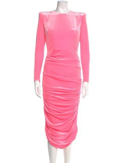Pre-owned Alex Perry Crew Neck Midi Length Dress In Pink