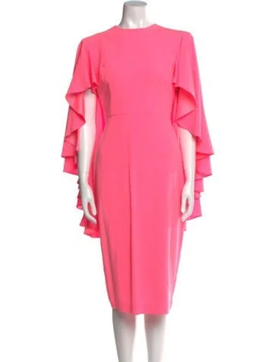 Pre-owned Alex Perry Crew Neck Midi Length Dress In Pink
