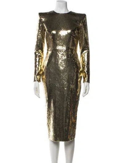 Pre-owned Alex Perry Crew Neck Midi Length Dress W/ Tags In Black