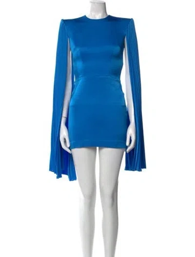 Pre-owned Alex Perry Crew Neck Mini Dress In Blue