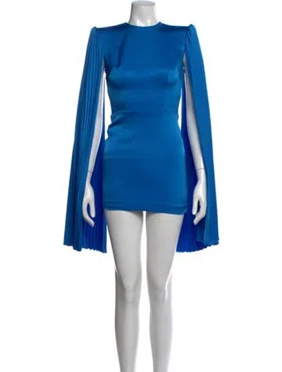 Pre-owned Alex Perry Crew Neck Mini Dress In Blue