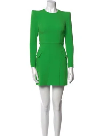 Pre-owned Alex Perry Crew Neck Mini Dress In Green