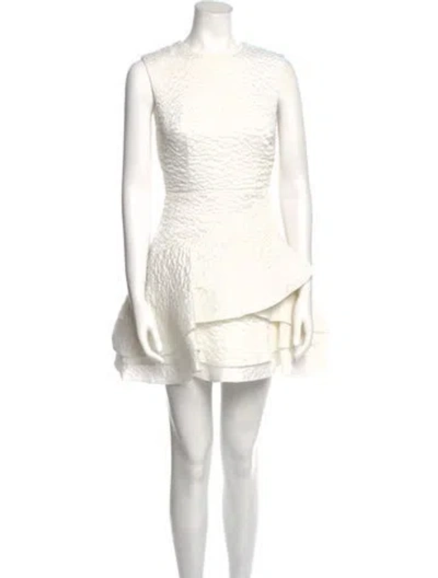 Pre-owned Alex Perry Crew Neck Mini Dress In Neutral