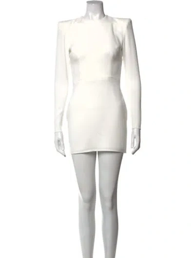 Pre-owned Alex Perry Crew Neck Mini Dress In Neutrals