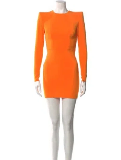 Pre-owned Alex Perry Crew Neck Mini Dress In Orange