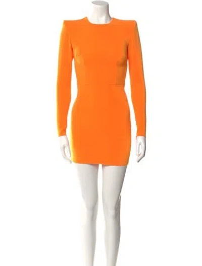 Pre-owned Alex Perry Crew Neck Mini Dress In Orange