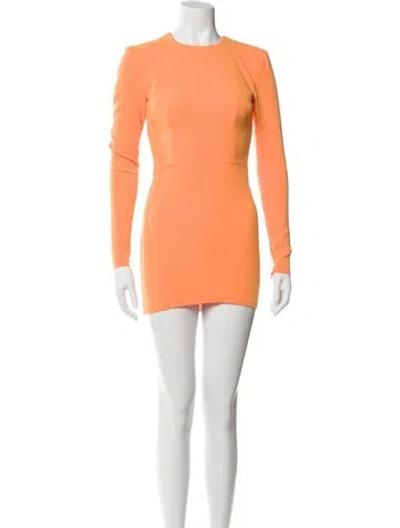 Pre-owned Alex Perry Crew Neck Mini Dress In Orange