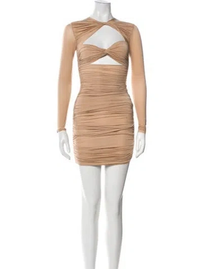 Pre-owned Alex Perry Crew Neck Mini Dress W/ Tags In Neutral