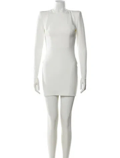 Pre-owned Alex Perry Crew Neck Mini Dress In White