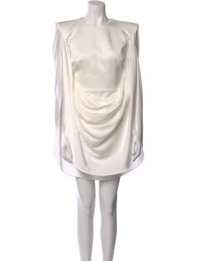 Pre-owned Alex Perry Crew Neck Mini Dress In White