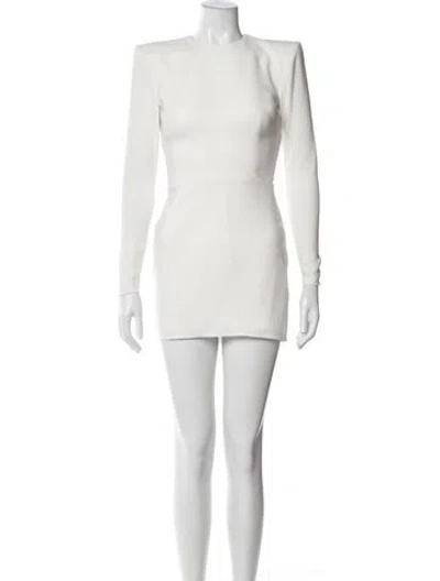 Pre-owned Alex Perry Crew Neck Mini Dress In White