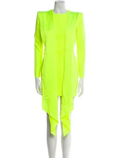 Pre-owned Alex Perry Crew Neck Mini Dress In Yellow