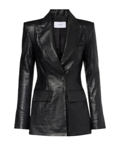 ALEX PERRY CROC-EFFECT LEATHER BLAZER