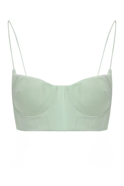 Alex Perry Crop Top With Thin Straps In Green