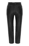 Alex Perry Cropped Leather Straight-leg Pants In Black
