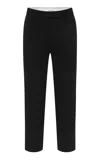 Alex Perry Cropped Wool-blend Straight-leg Pants In Black