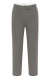 Alex Perry Cropped Wool-blend Straight-leg Pants In Grey