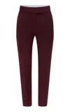 Alex Perry Cropped Wool Suiting Straight-leg Pants In Burgundy