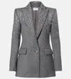 Alex Perry Crystal-embellished Blazer In Gray