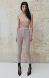 Alex Perry Crystal-embellished Mesh Bodysuit In Grey