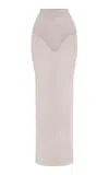 Alex Perry Crystal-embellished Mesh Maxi Skirt In Black