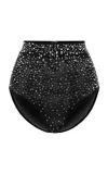Alex Perry Crystal-embellished Power Mesh Briefs In Black