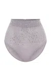 Alex Perry Crystal-embellished Power Mesh Briefs In Grey